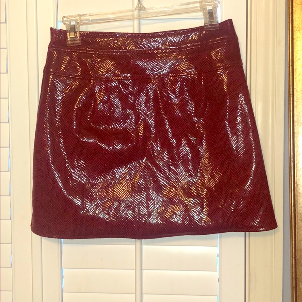 Zara red snakeskin mini skirt new with tags